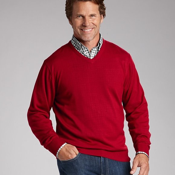 Cutter & Buck Men's Douglas V-Neck Washable Wool